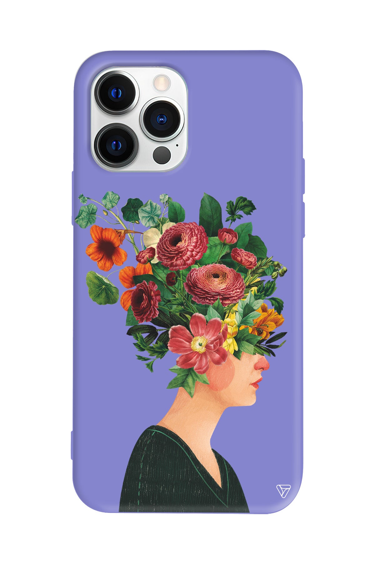 Cicekli Kadin Lansman Model İçi Kadife Silikon Telefon Kılıfı