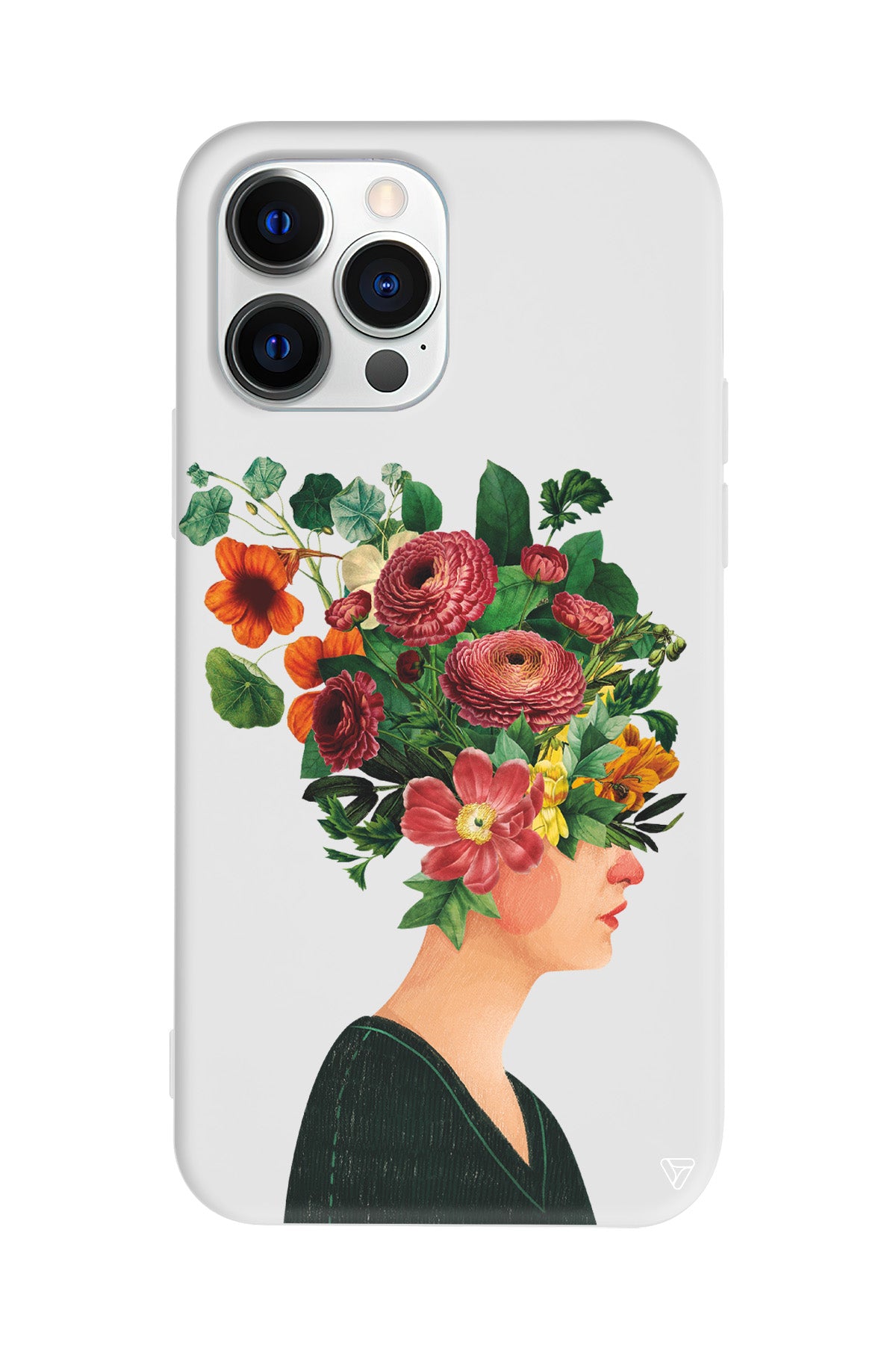 Cicekli Kadin Lansman Model İçi Kadife Silikon Telefon Kılıfı