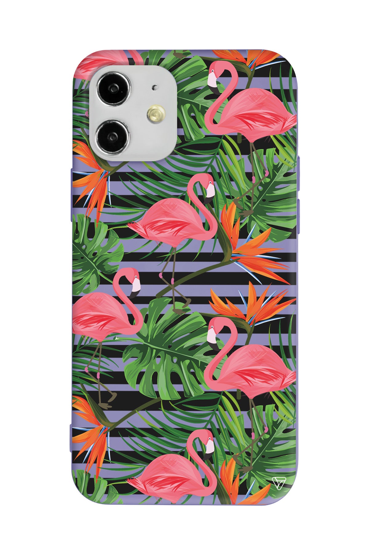 Flamingo Palmiye Lansman Model İçi Kadife Silikon Telefon Kılıfı