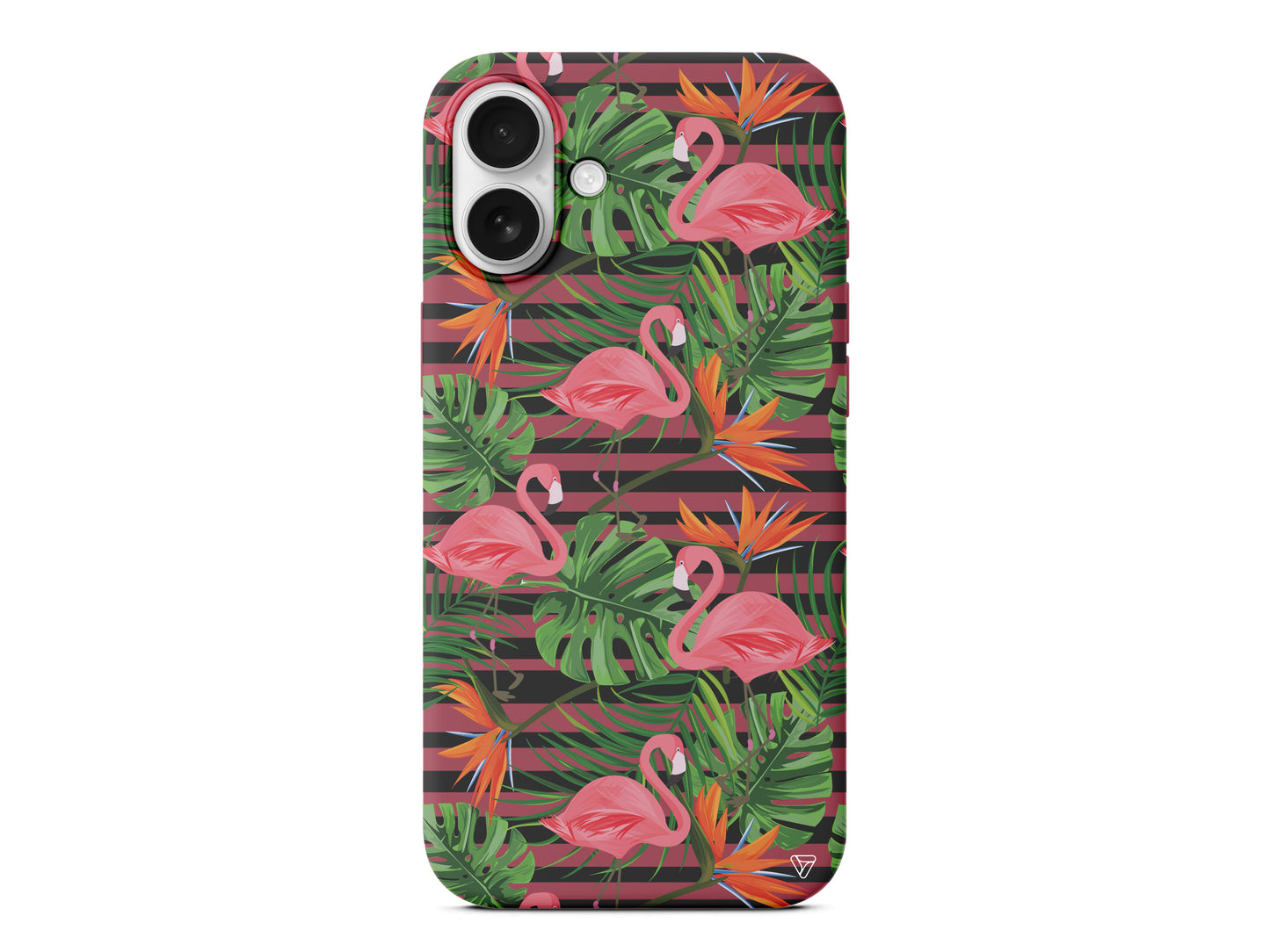 Flamingo Palmiye Lansman Model İçi Kadife Silikon Telefon Kılıfı