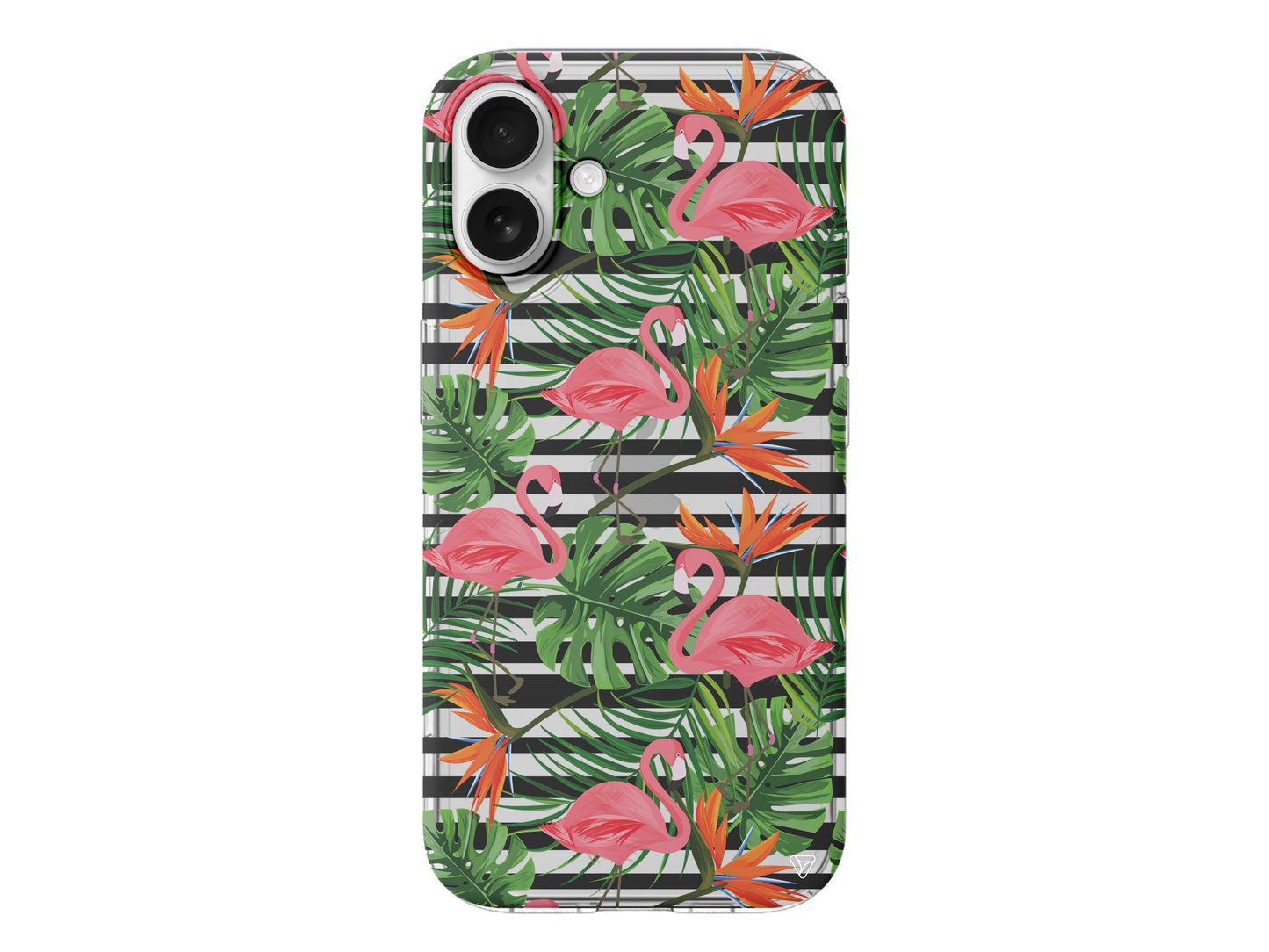 Flamingo Palmiye Lansman Model İçi Kadife Silikon Telefon Kılıfı – Plus Serisine Özel