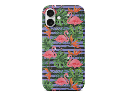 Flamingo Palmiye Lansman Model İçi Kadife Silikon Telefon Kılıfı