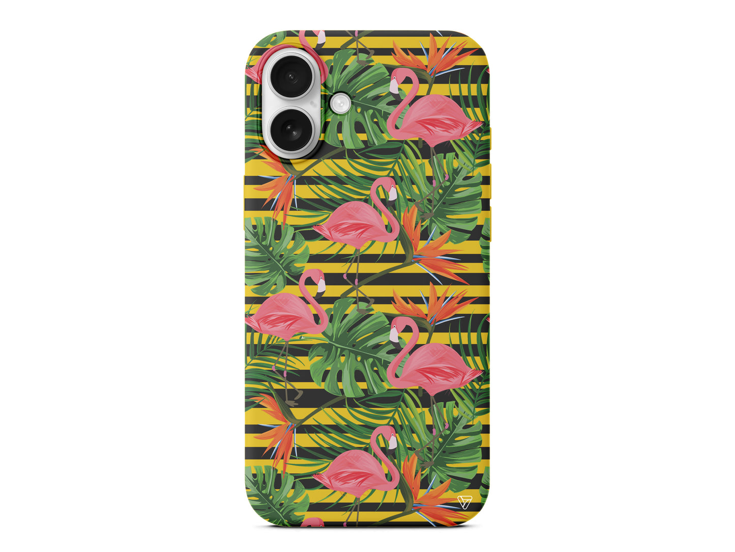 Flamingo Palmiye Lansman Model İçi Kadife Silikon Telefon Kılıfı – Plus Serisine Özel