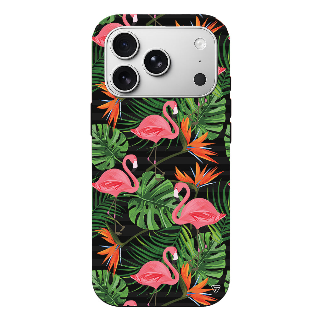 Flamingo Palmiye Lansman Model İçi Kadife Silikon Telefon Kılıfı