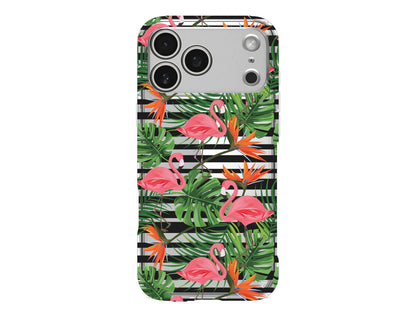 Flamingo Palmiye Lansman Model İçi Kadife Silikon Telefon Kılıfı