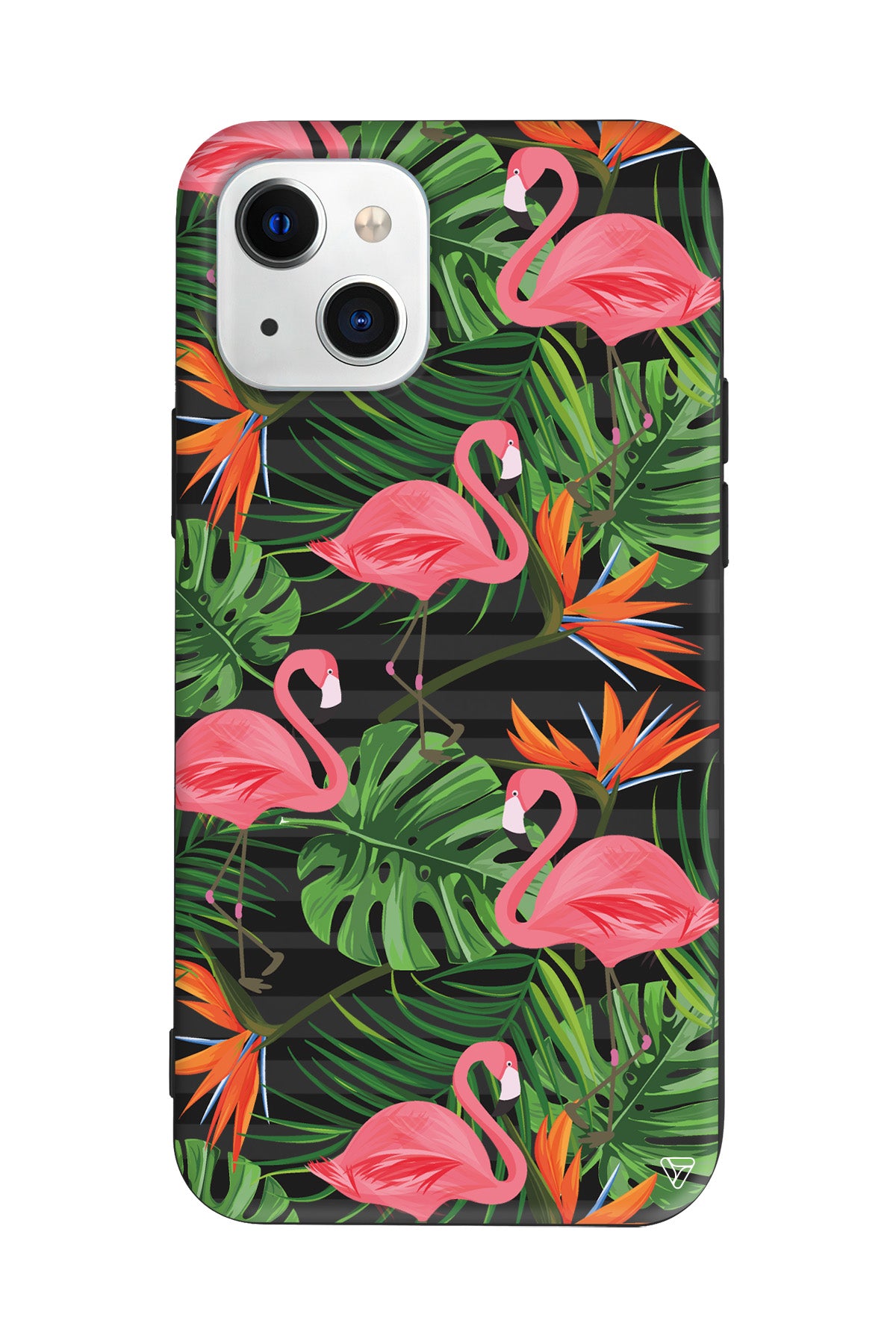 Flamingo Palmiye Lansman Model İçi Kadife Silikon Telefon Kılıfı – Plus Serisine Özel