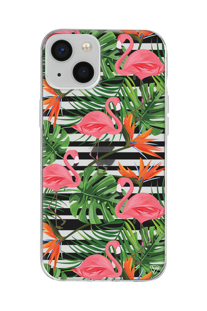 Flamingo Palmiye Lansman Model İçi Kadife Silikon Telefon Kılıfı