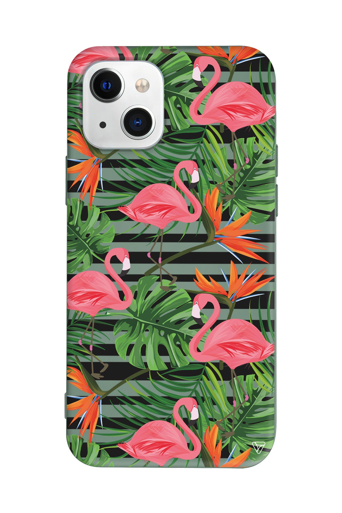 Flamingo Palmiye Lansman Model İçi Kadife Silikon Telefon Kılıfı