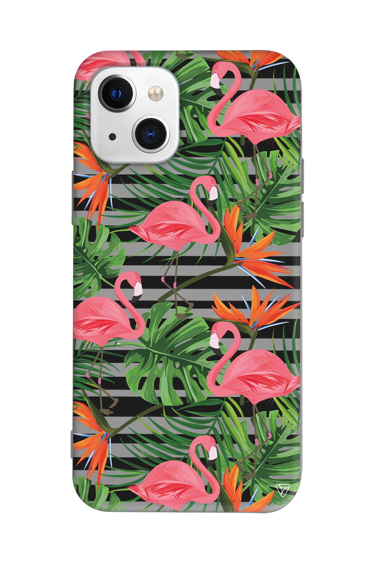 Flamingo Palmiye Lansman Model İçi Kadife Silikon Telefon Kılıfı – Plus Serisine Özel