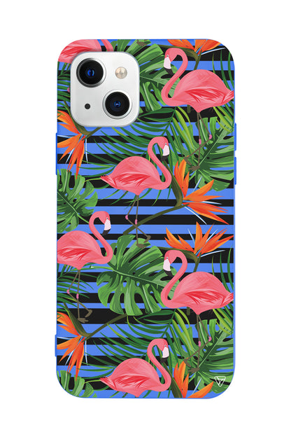 Flamingo Palmiye Lansman Model İçi Kadife Silikon Telefon Kılıfı