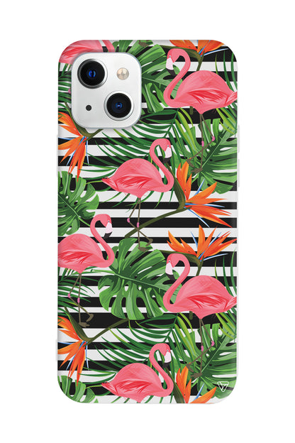 Flamingo Palmiye Lansman Model İçi Kadife Silikon Telefon Kılıfı