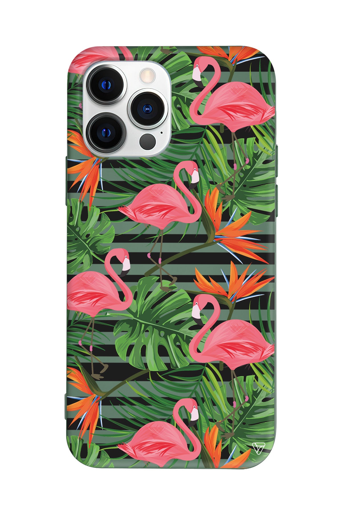 Flamingo Palmiye Lansman Model İçi Kadife Silikon Telefon Kılıfı