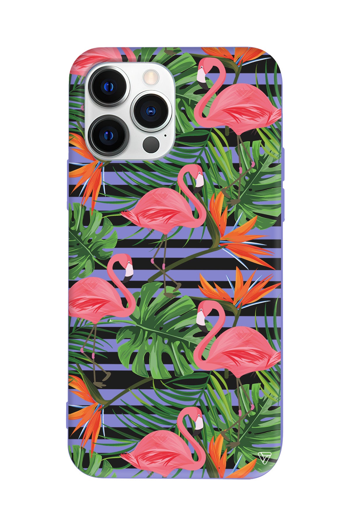 Flamingo Palmiye Lansman Model İçi Kadife Silikon Telefon Kılıfı