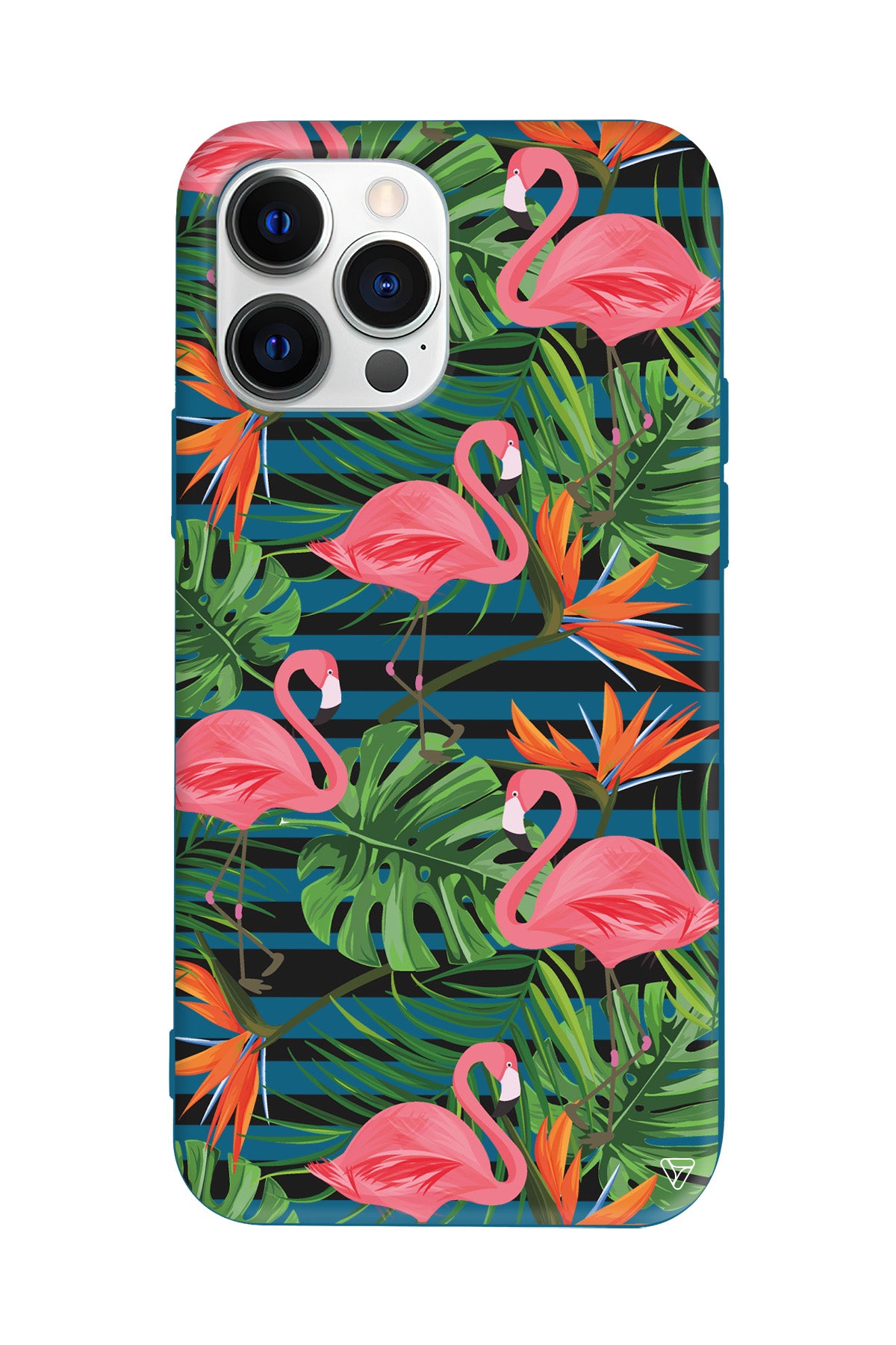 Flamingo Palmiye Lansman Model İçi Kadife Silikon Telefon Kılıfı