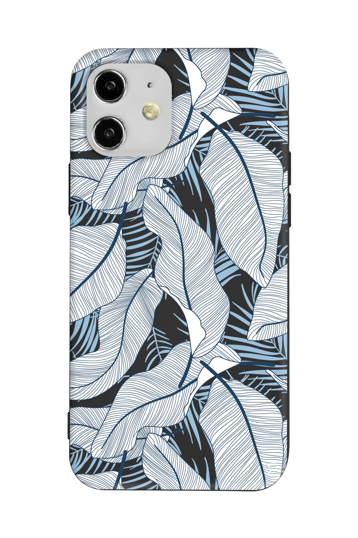 Cizgisel Yapraklar 3 Lansman Model İçi Kadife Silikon Telefon Kılıfı