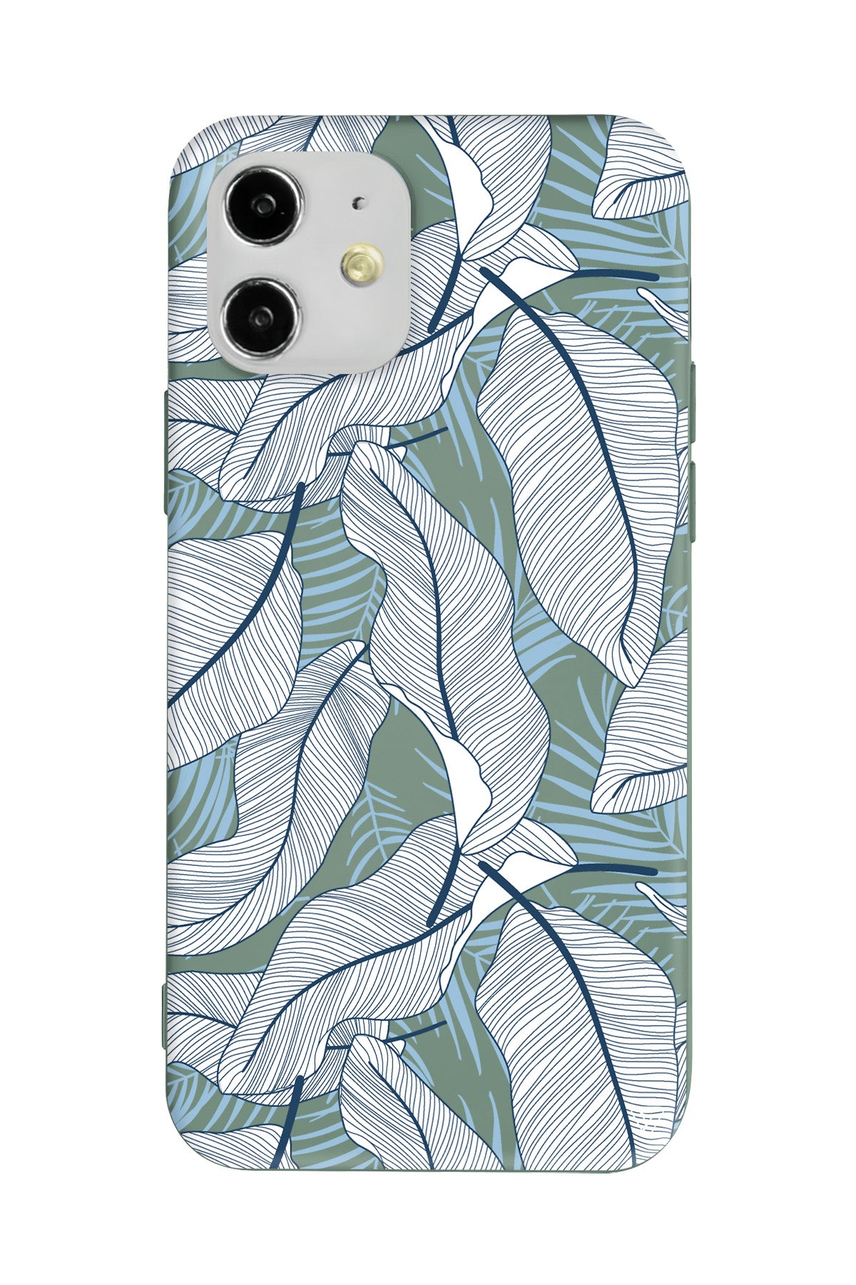 Cizgisel Yapraklar 3 Lansman Model İçi Kadife Silikon Telefon Kılıfı