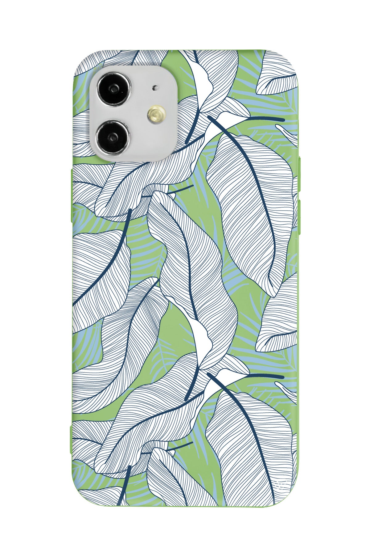 Cizgisel Yapraklar 3 Lansman Model İçi Kadife Silikon Telefon Kılıfı