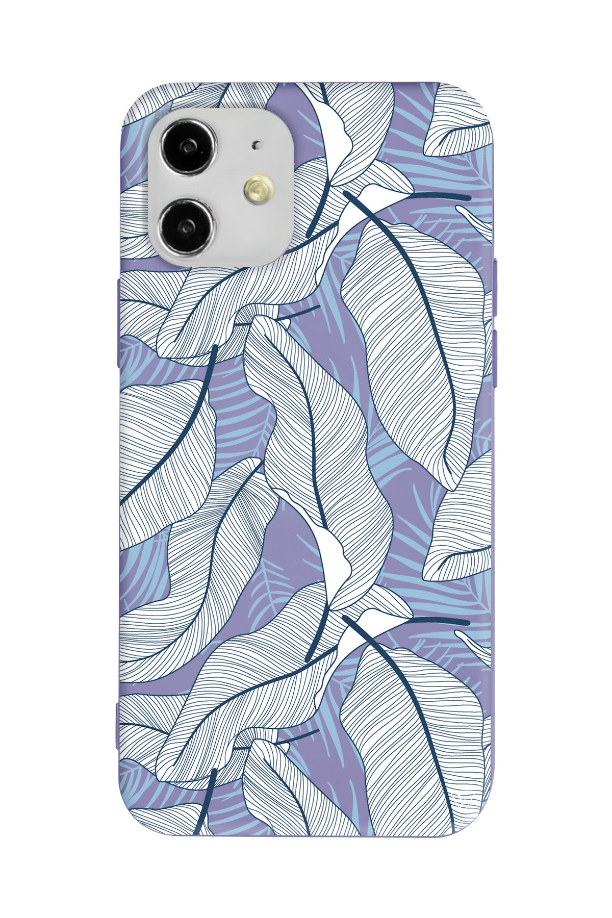 Cizgisel Yapraklar 3 Lansman Model İçi Kadife Silikon Telefon Kılıfı