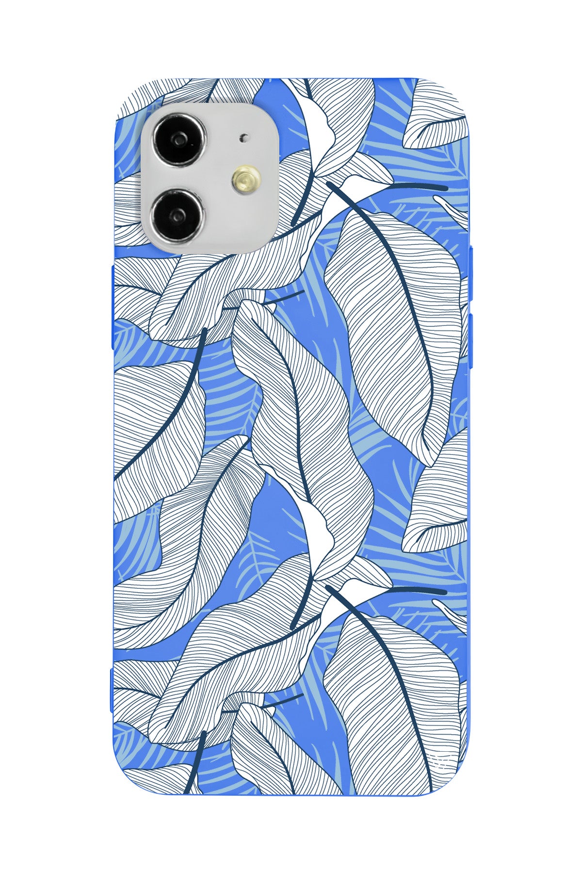 Cizgisel Yapraklar 3 Lansman Model İçi Kadife Silikon Telefon Kılıfı