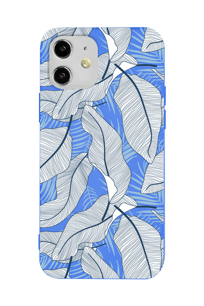 Cizgisel Yapraklar 3 Lansman Model İçi Kadife Silikon Telefon Kılıfı