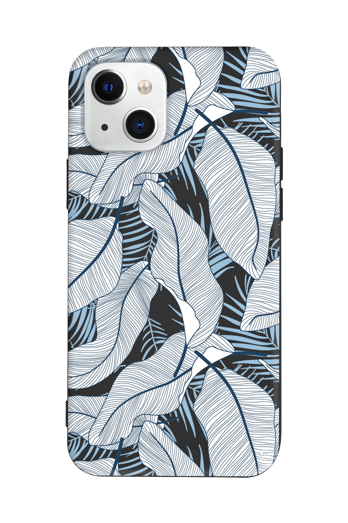 Cizgisel Yapraklar 3 Lansman Model İçi Kadife Silikon Telefon Kılıfı