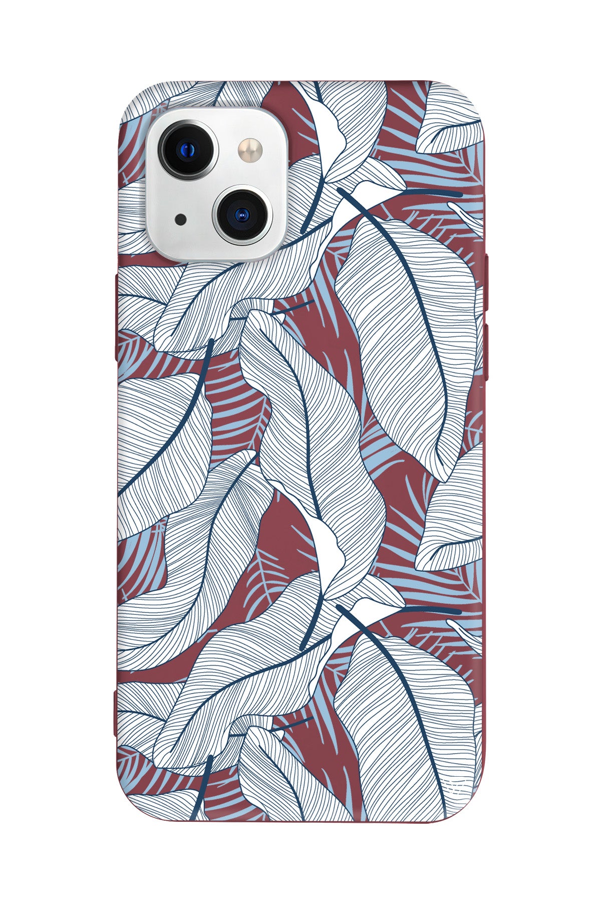 Cizgisel Yapraklar 3 Lansman Model İçi Kadife Silikon Telefon Kılıfı – Plus Serisine Özel