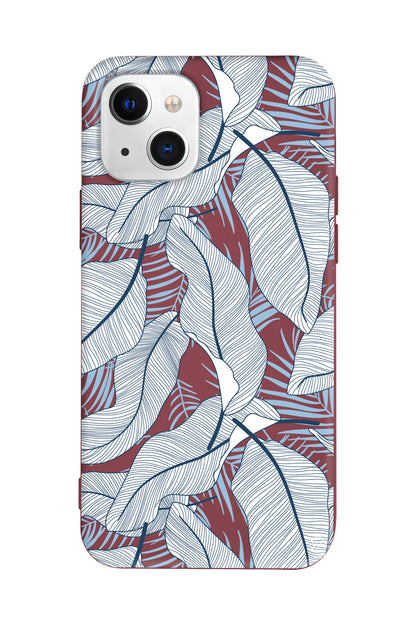 Cizgisel Yapraklar 3 Lansman Model İçi Kadife Silikon Telefon Kılıfı – Plus Serisine Özel