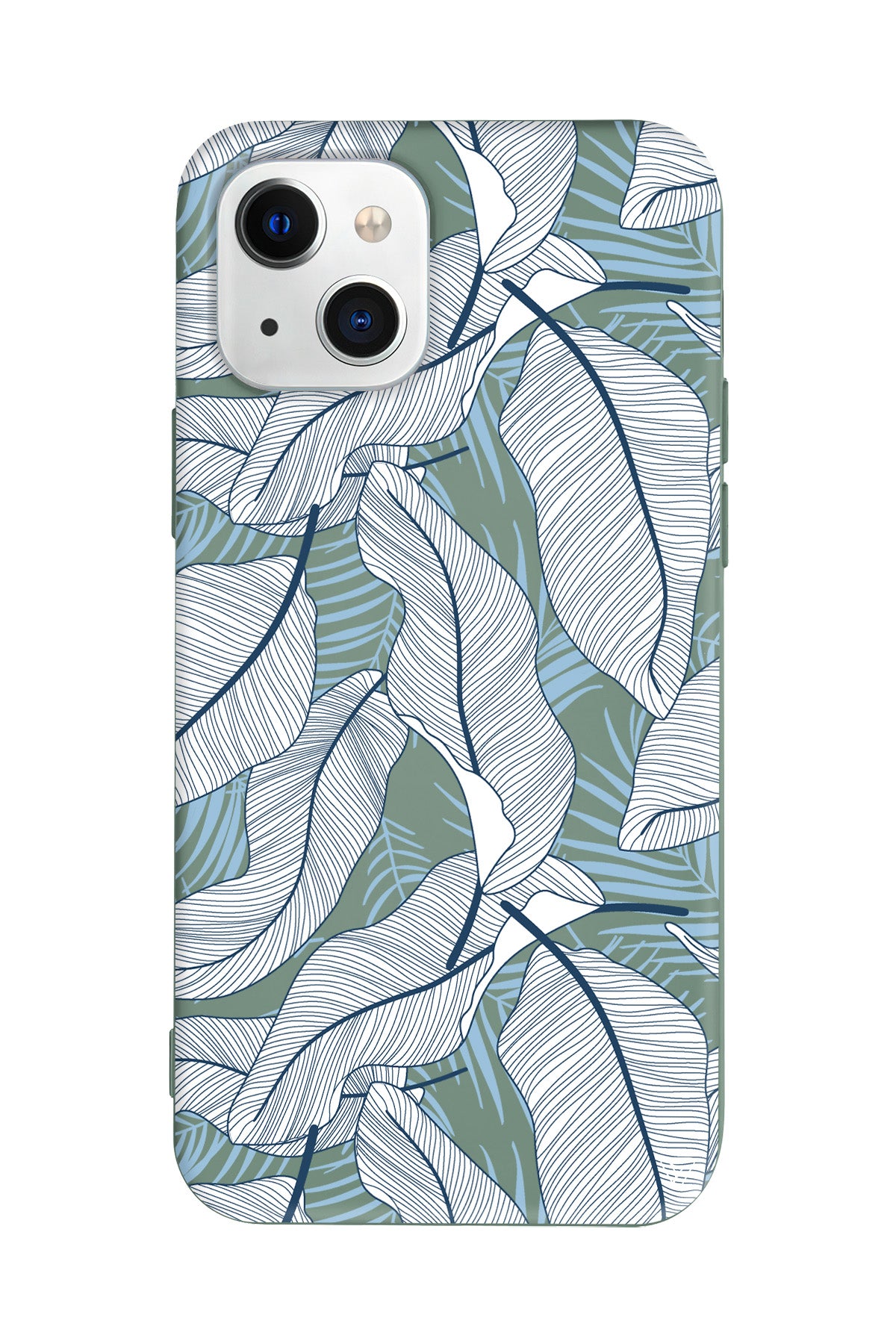 Cizgisel Yapraklar 3 Lansman Model İçi Kadife Silikon Telefon Kılıfı