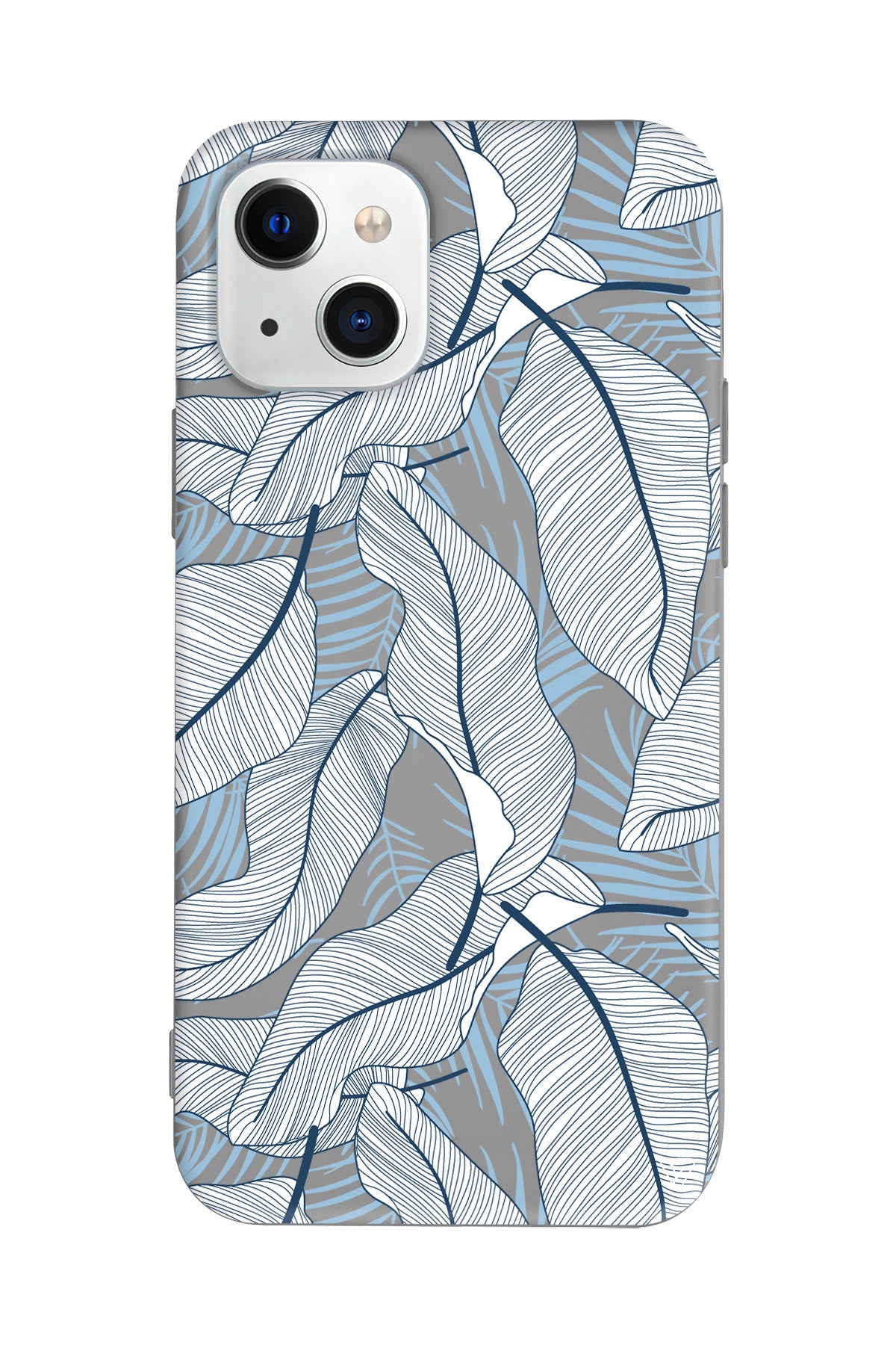 Cizgisel Yapraklar 3 Lansman Model İçi Kadife Silikon Telefon Kılıfı