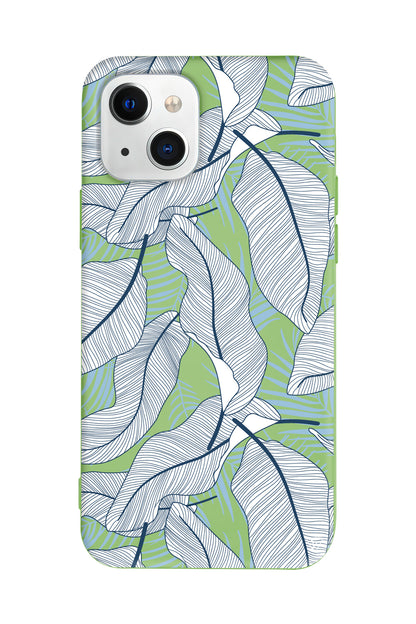 Cizgisel Yapraklar 3 Lansman Model İçi Kadife Silikon Telefon Kılıfı