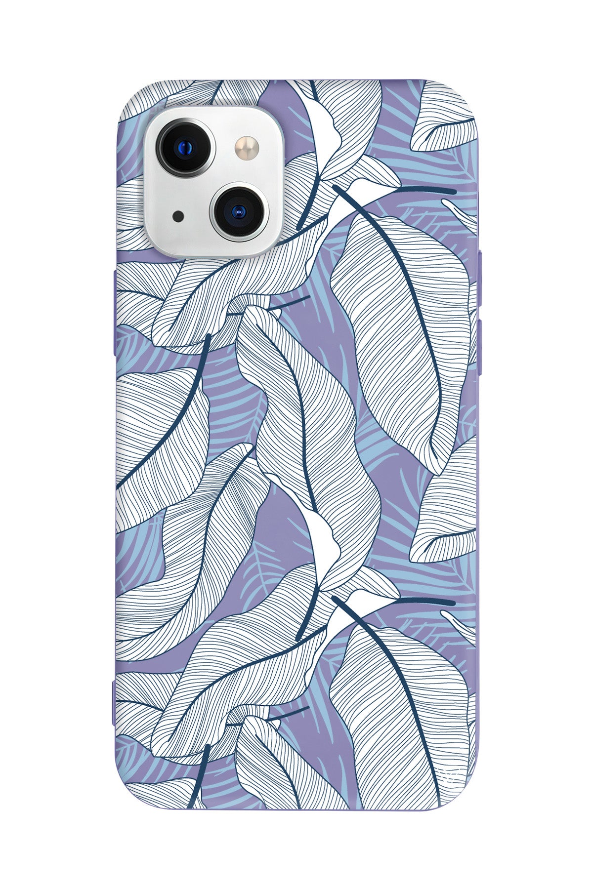 Cizgisel Yapraklar 3 Lansman Model İçi Kadife Silikon Telefon Kılıfı