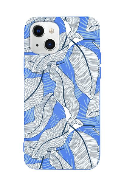 Cizgisel Yapraklar 3 Lansman Model İçi Kadife Silikon Telefon Kılıfı