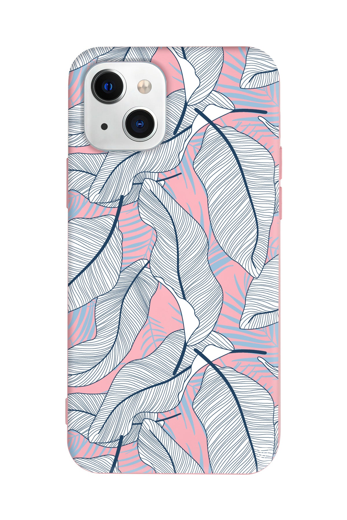 Cizgisel Yapraklar 3 Lansman Model İçi Kadife Silikon Telefon Kılıfı