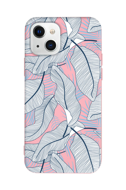 Cizgisel Yapraklar 3 Lansman Model İçi Kadife Silikon Telefon Kılıfı