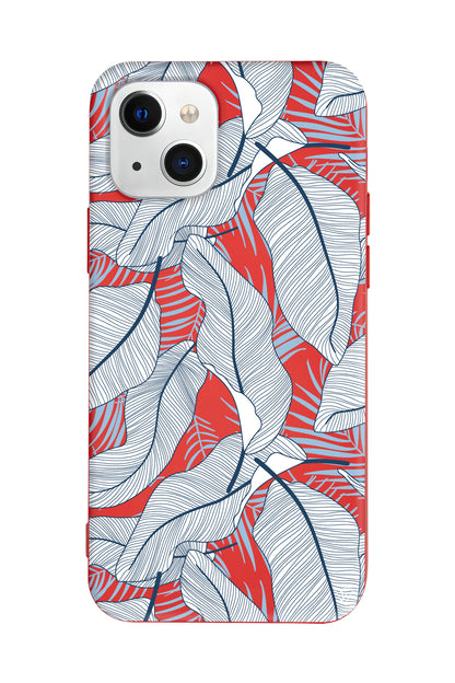 Cizgisel Yapraklar 3 Lansman Model İçi Kadife Silikon Telefon Kılıfı – Plus Serisine Özel