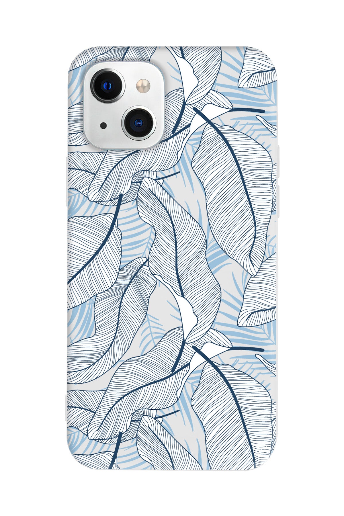 Cizgisel Yapraklar 3 Lansman Model İçi Kadife Silikon Telefon Kılıfı