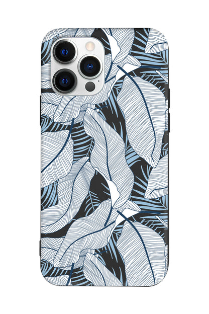 Cizgisel Yapraklar 3 Lansman Model İçi Kadife Silikon Telefon Kılıfı