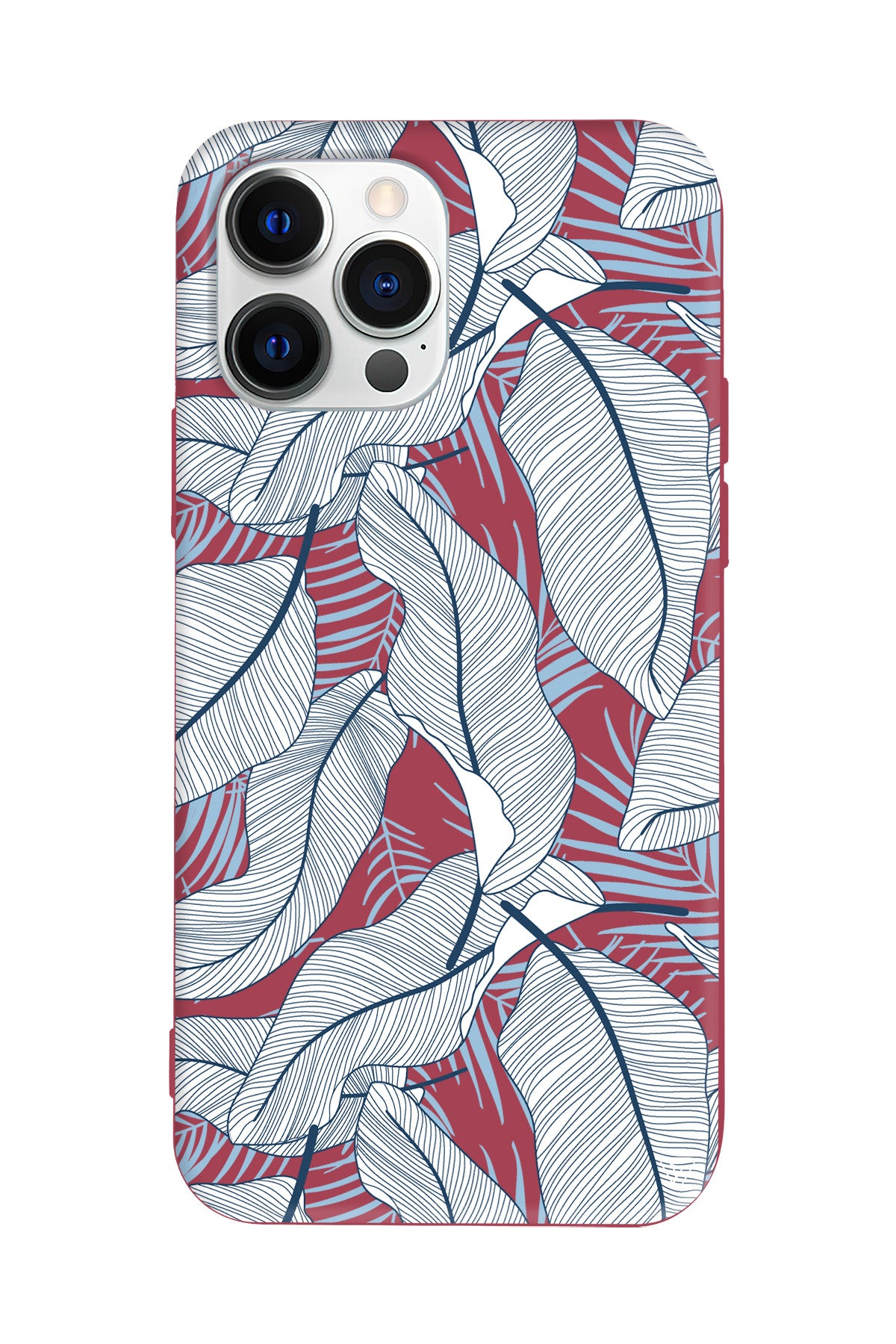 Cizgisel Yapraklar 3 Lansman Model İçi Kadife Silikon Telefon Kılıfı