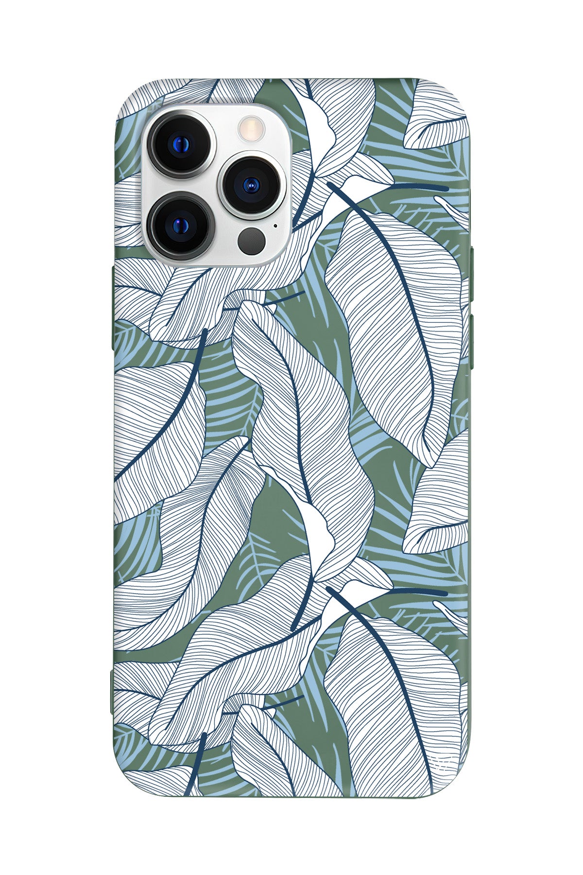 Cizgisel Yapraklar 3 Lansman Model İçi Kadife Silikon Telefon Kılıfı