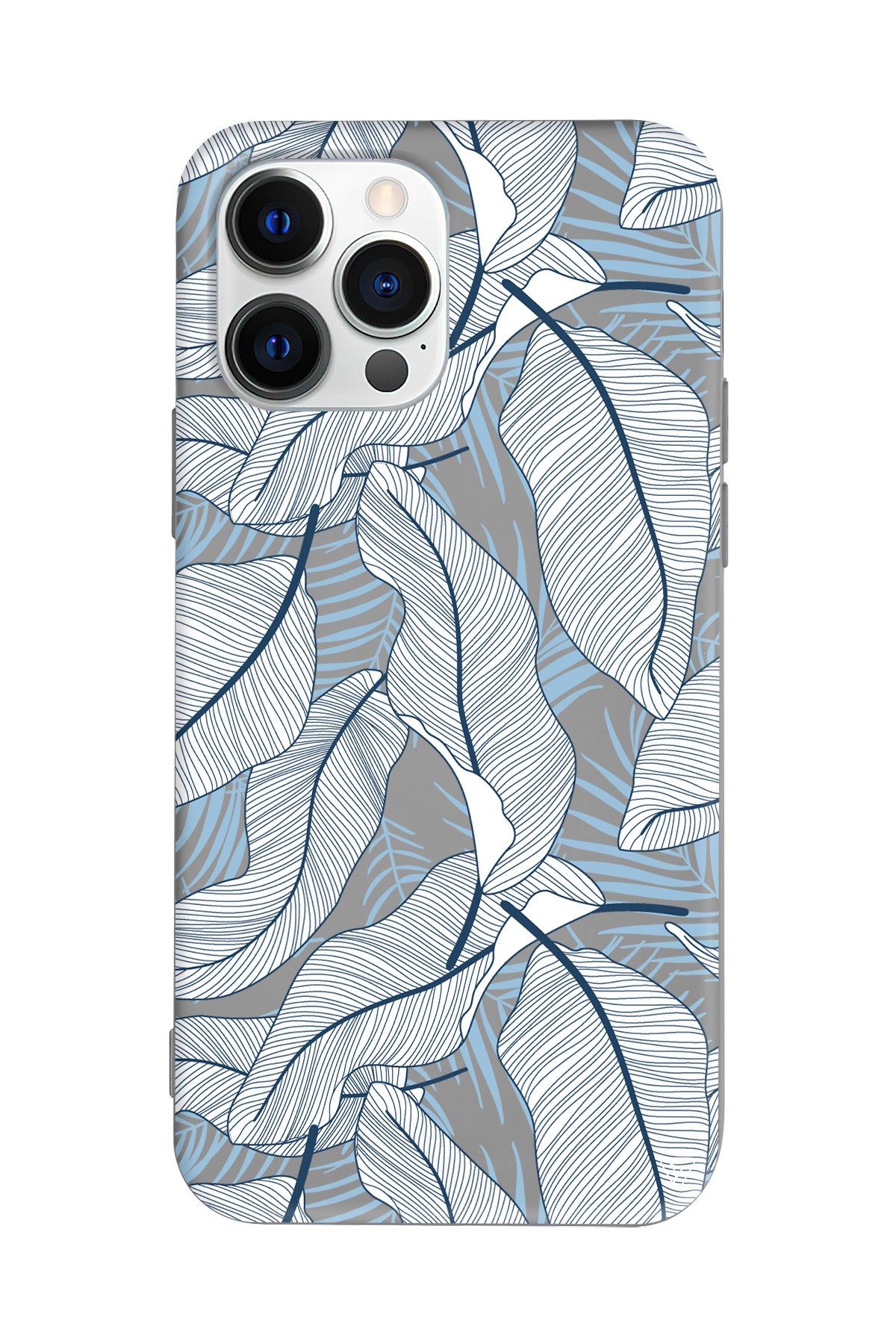 Cizgisel Yapraklar 3 Lansman Model İçi Kadife Silikon Telefon Kılıfı