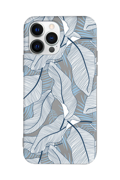 Cizgisel Yapraklar 3 Lansman Model İçi Kadife Silikon Telefon Kılıfı