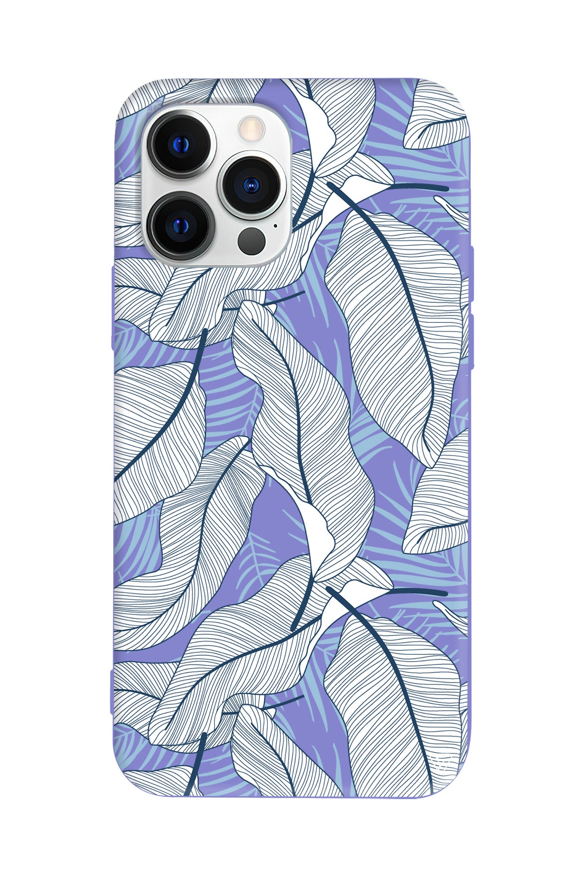 Cizgisel Yapraklar 3 Lansman Model İçi Kadife Silikon Telefon Kılıfı