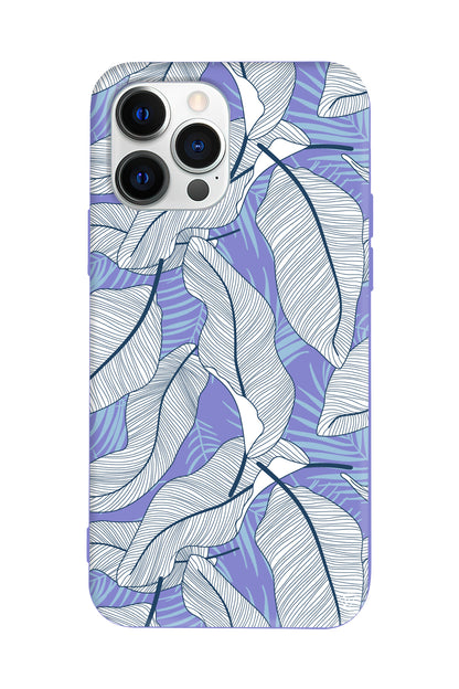 Cizgisel Yapraklar 3 Lansman Model İçi Kadife Silikon Telefon Kılıfı