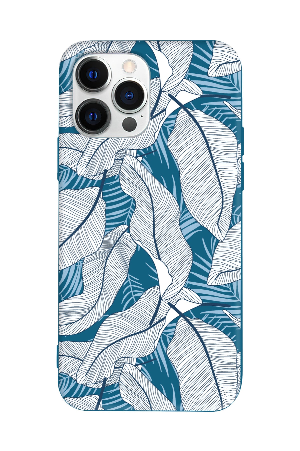 Cizgisel Yapraklar 3 Lansman Model İçi Kadife Silikon Telefon Kılıfı