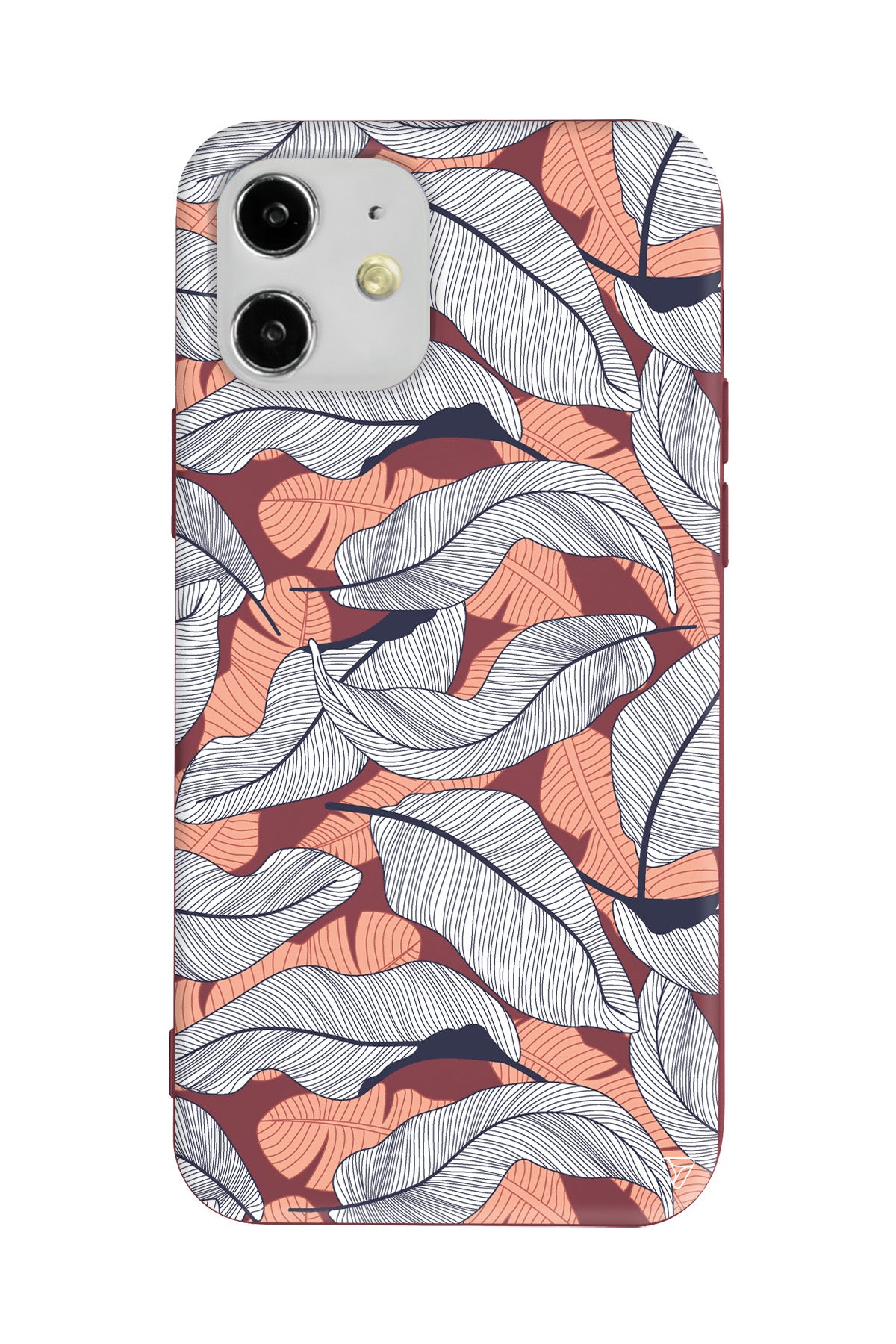 Cizgisel Yapraklar 4 Lansman Model İçi Kadife Silikon Telefon Kılıfı