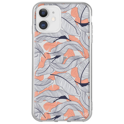 Cizgisel Yapraklar 4 Lansman Model İçi Kadife Silikon Telefon Kılıfı