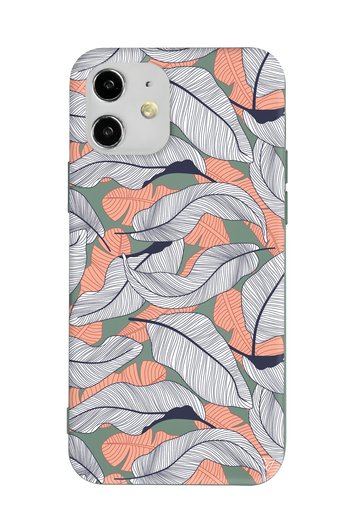 Cizgisel Yapraklar 4 Lansman Model İçi Kadife Silikon Telefon Kılıfı