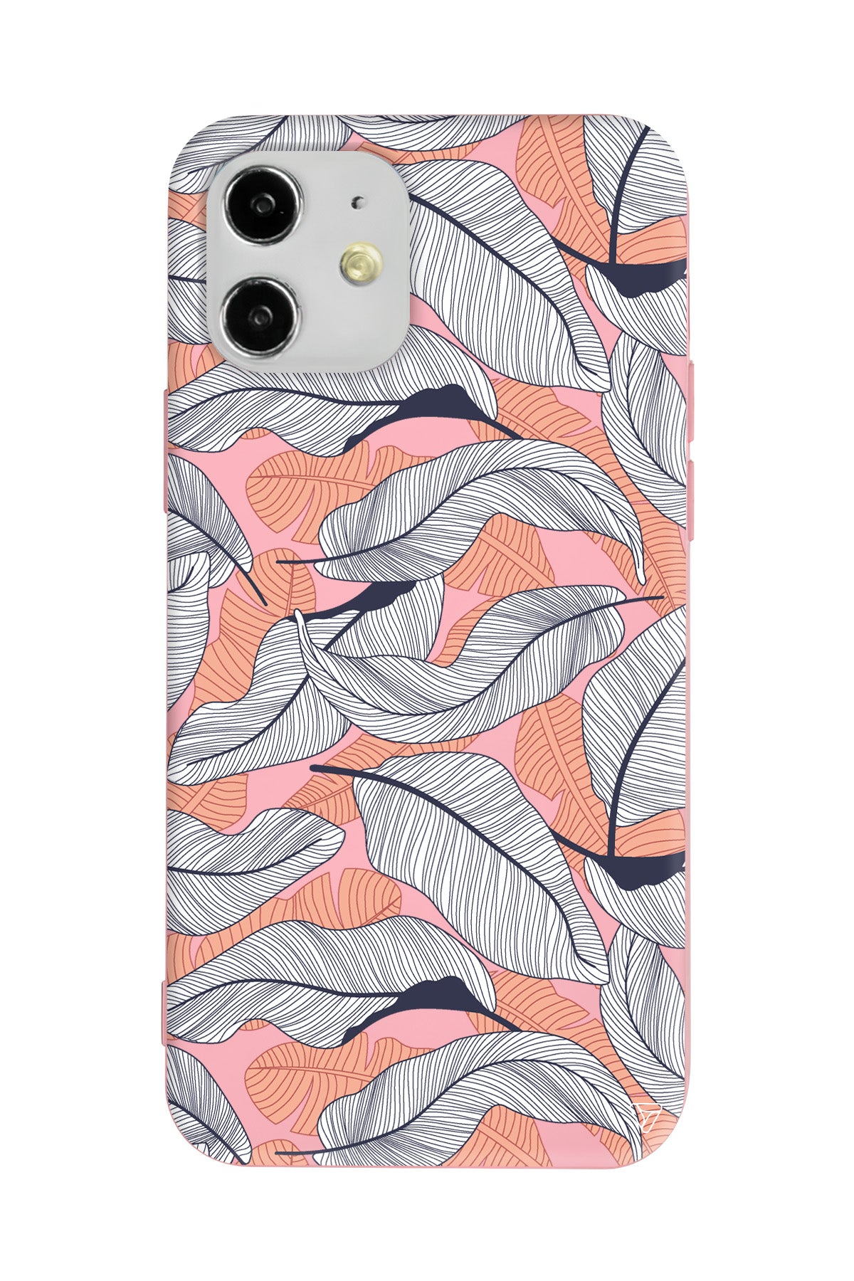 Cizgisel Yapraklar 4 Lansman Model İçi Kadife Silikon Telefon Kılıfı