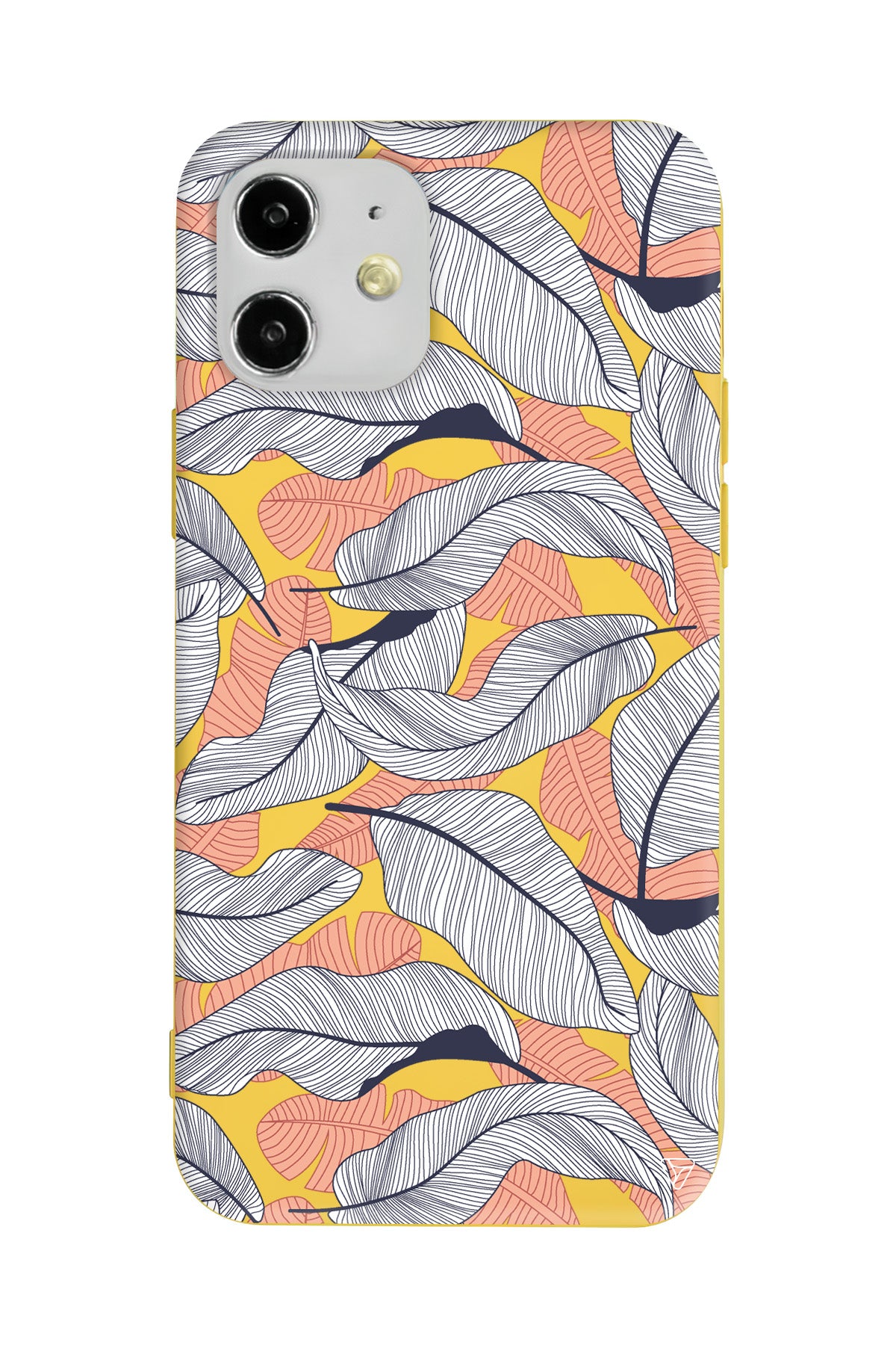 Cizgisel Yapraklar 4 Lansman Model İçi Kadife Silikon Telefon Kılıfı