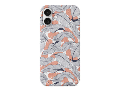 Cizgisel Yapraklar 4 Lansman Model İçi Kadife Silikon Telefon Kılıfı